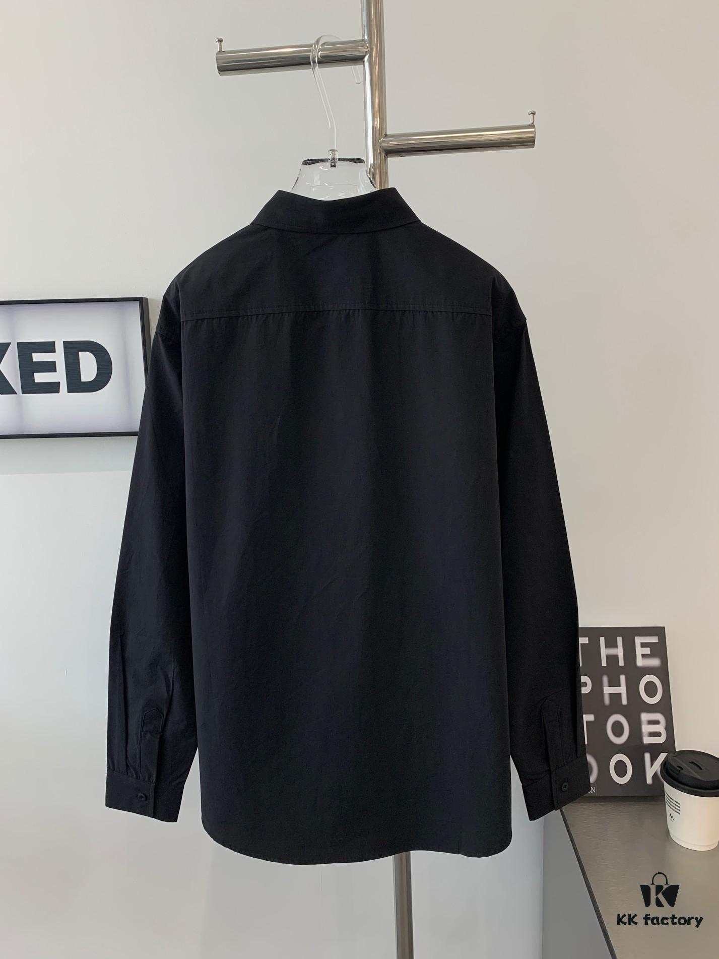 6931625b908475d562cda31e New BALENCIAGA BLCG 24SS Long-Sleeve Shirt with Embroidered Logo at Collar, Minimalist Design