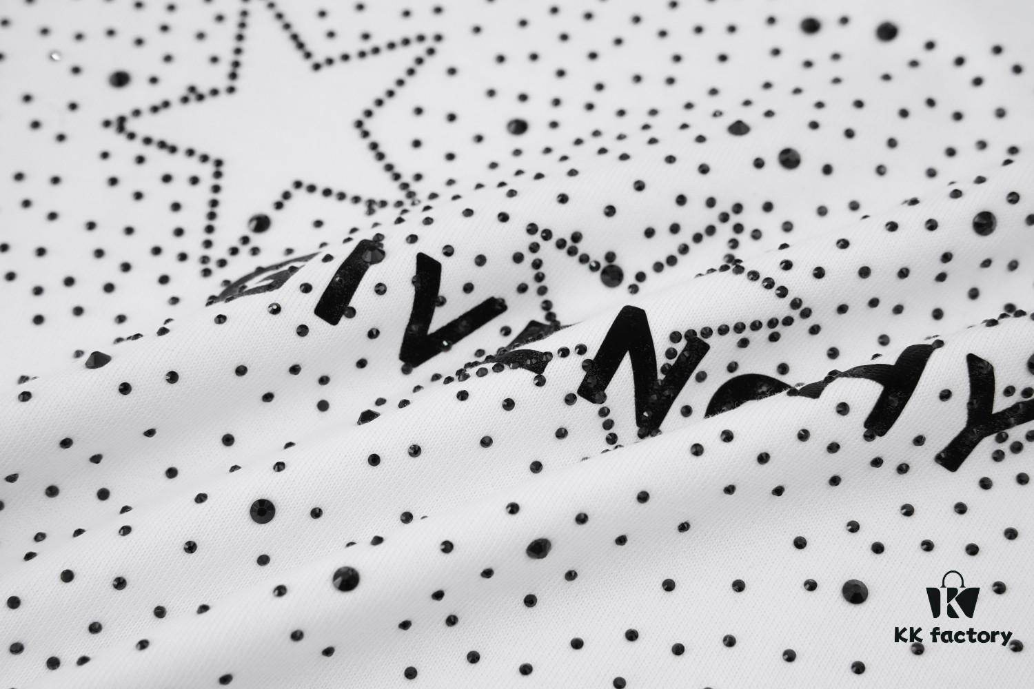 69316302908475d562cda355 2025 New Balenciaga Rhinestone Embellished Short Sleeve T-Shirt