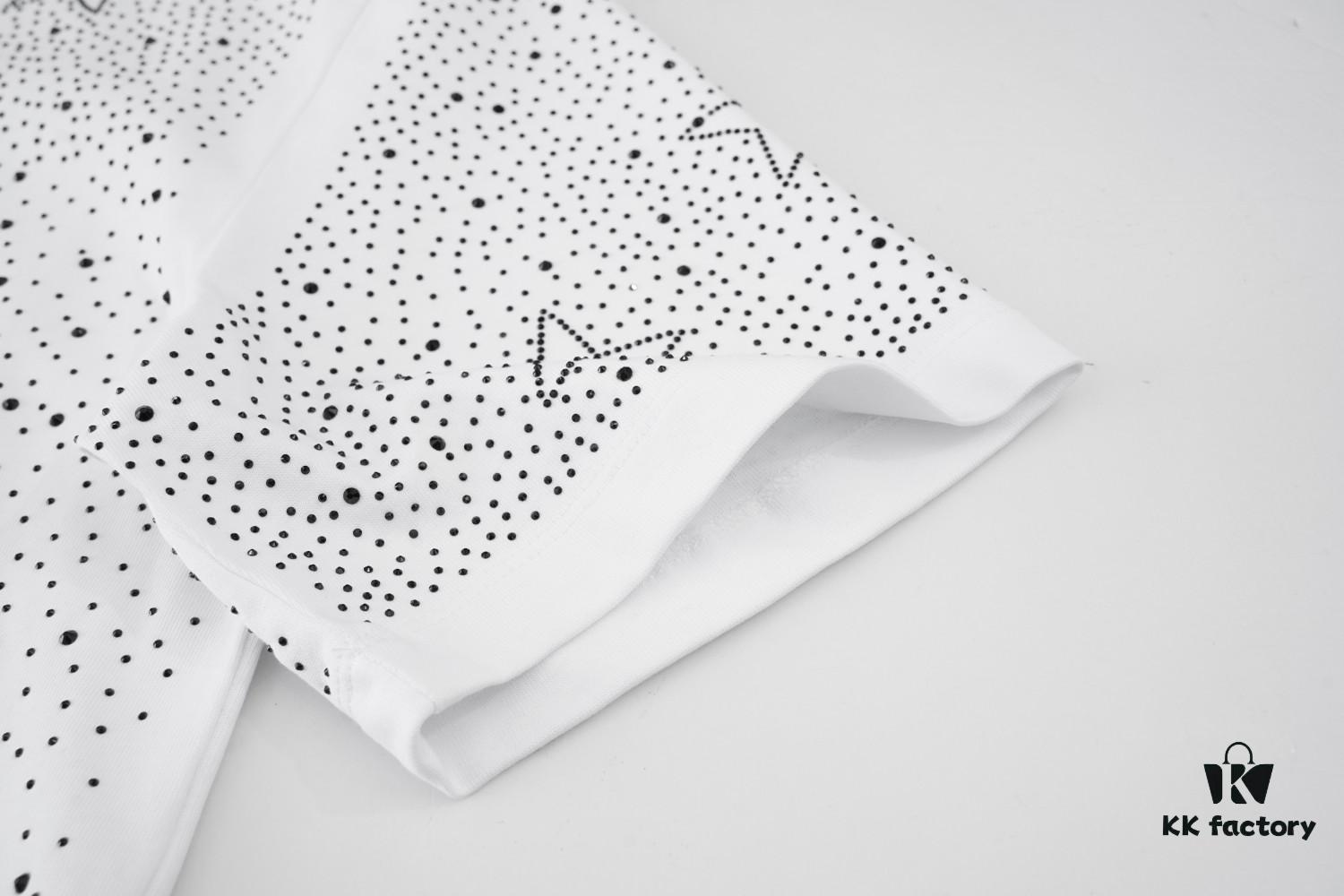 6931630e908475d562cda359 2025 New Balenciaga Rhinestone Embellished Short Sleeve T-Shirt