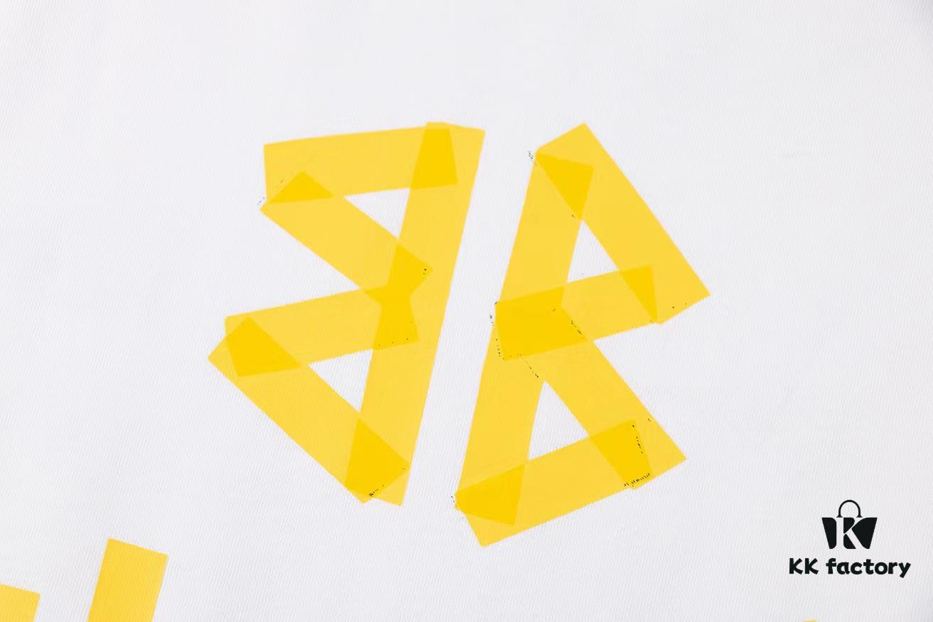 69316358908475d562cda379 2025 New Arrival Balenciaga Yellow Tape Short Sleeve T-Shirt