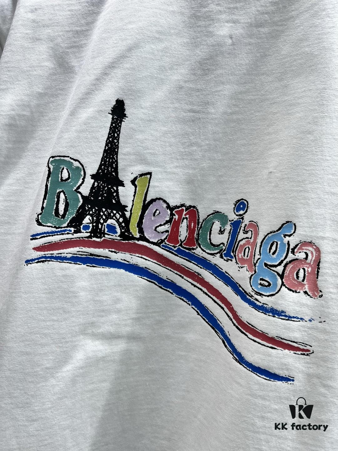 693169a7908475d562cda497 Balenciaga Wave Cola Series Short Sleeve T-Shirt