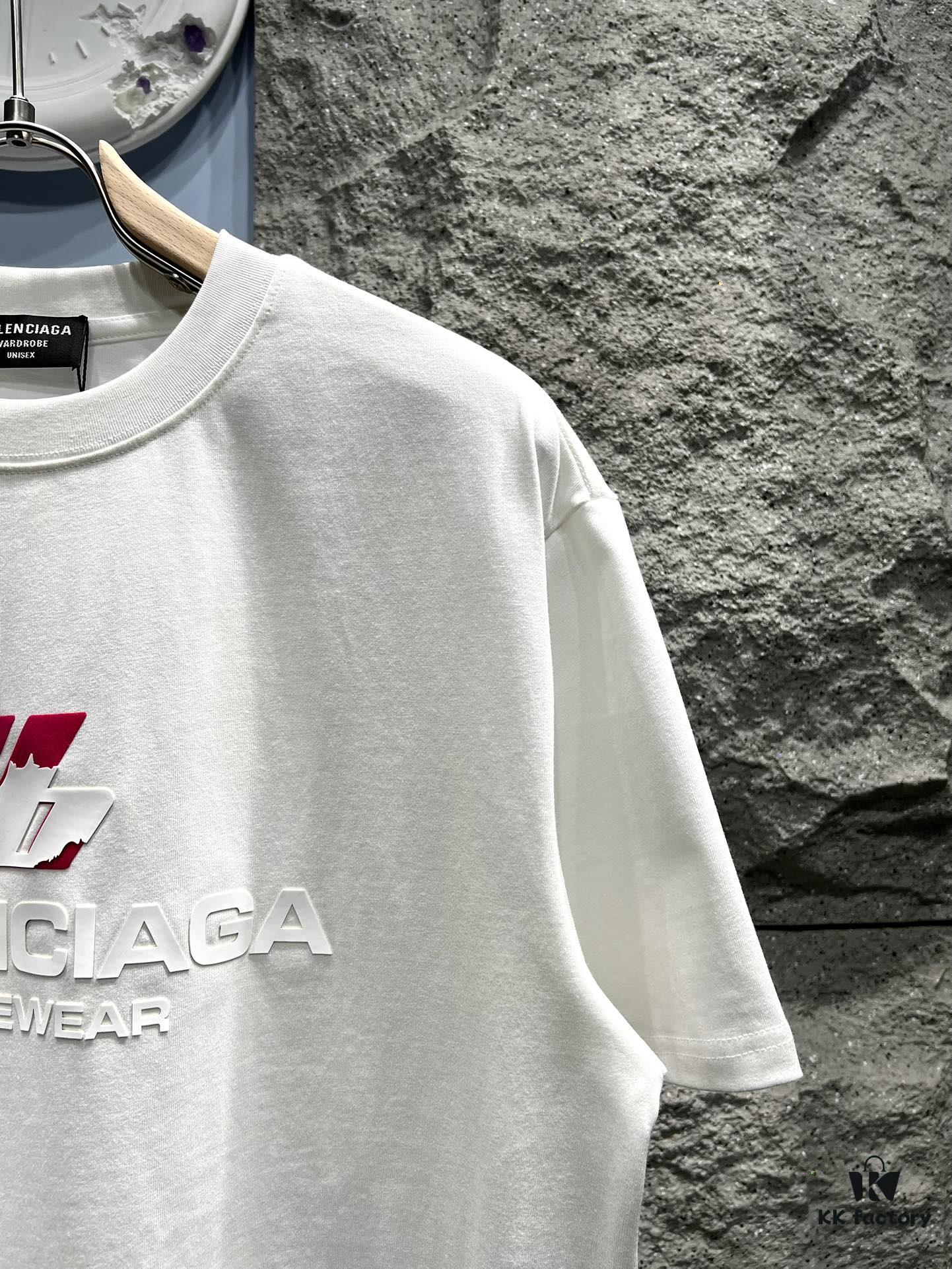 693169fa908475d562cda4ab Balenciaga Patchwork Print Logo T-Shirt