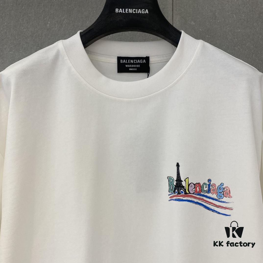Bl 2025 Spring and Summer New Arrival Pure Cotton Colorful Letter Print Short Sleeve T-Shirt