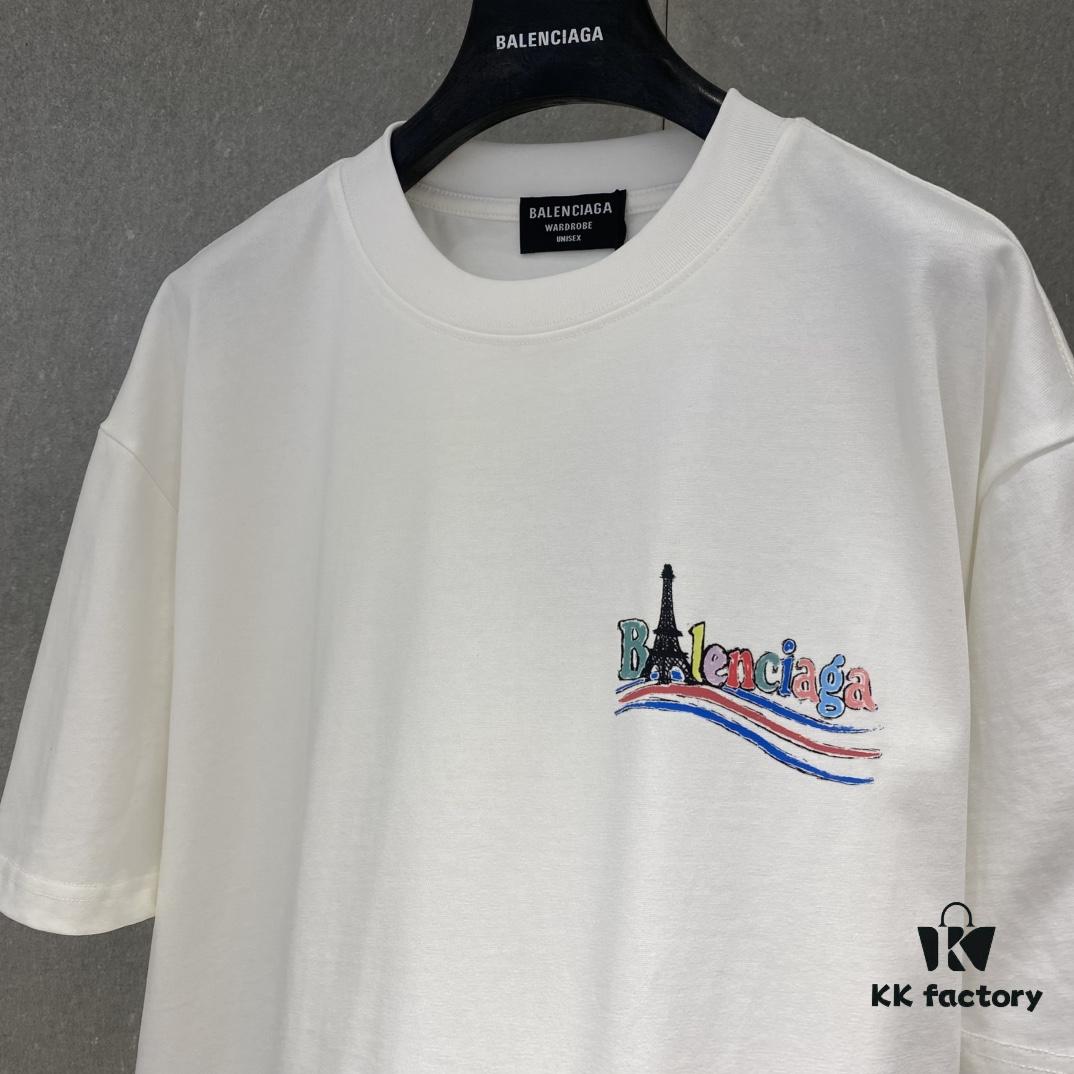 Bl 2025 Spring and Summer New Arrival Pure Cotton Colorful Letter Print Short Sleeve T-Shirt