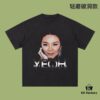 69316e01908475d562cda563 High-Quality Balenciaga 2025 Fall Spring-Summer Collection Yeoh Portrait Short-Sleeve T-Shirt Imported Kangnun Digital Direct-to-Garment Printing Custom Dyed Premium Streetwear 26s Double Yarn 100% Washed 300g Garment-Dyed Light Washed Distressed Ripped Loose Fit Unisex OS