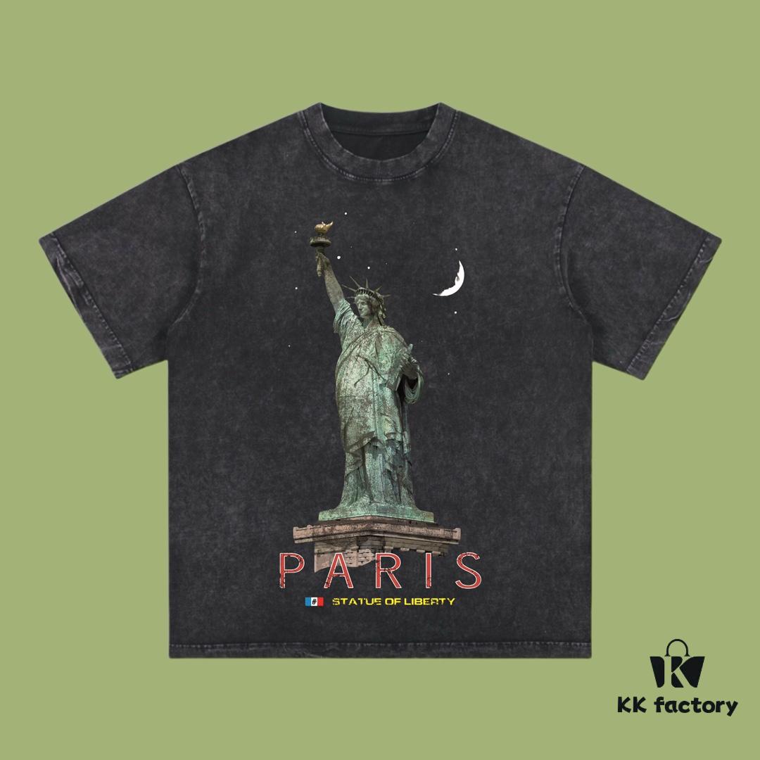69316e31908475d562cda56c High-End Quality Balenciaga 2025 Fall Spring/Summer Collection Liberty Statue 🗽 Short Sleeve T-Shirt, Imported Kangnan Digital Direct-to-Garment Printing, Custom-Dyed Premium Streetwear, 26-Single 100% Washed 300G Double-Yarn Cotton, Garment-Dyed and Snow-Washed Finish, OS Loose Fit Unisex Design