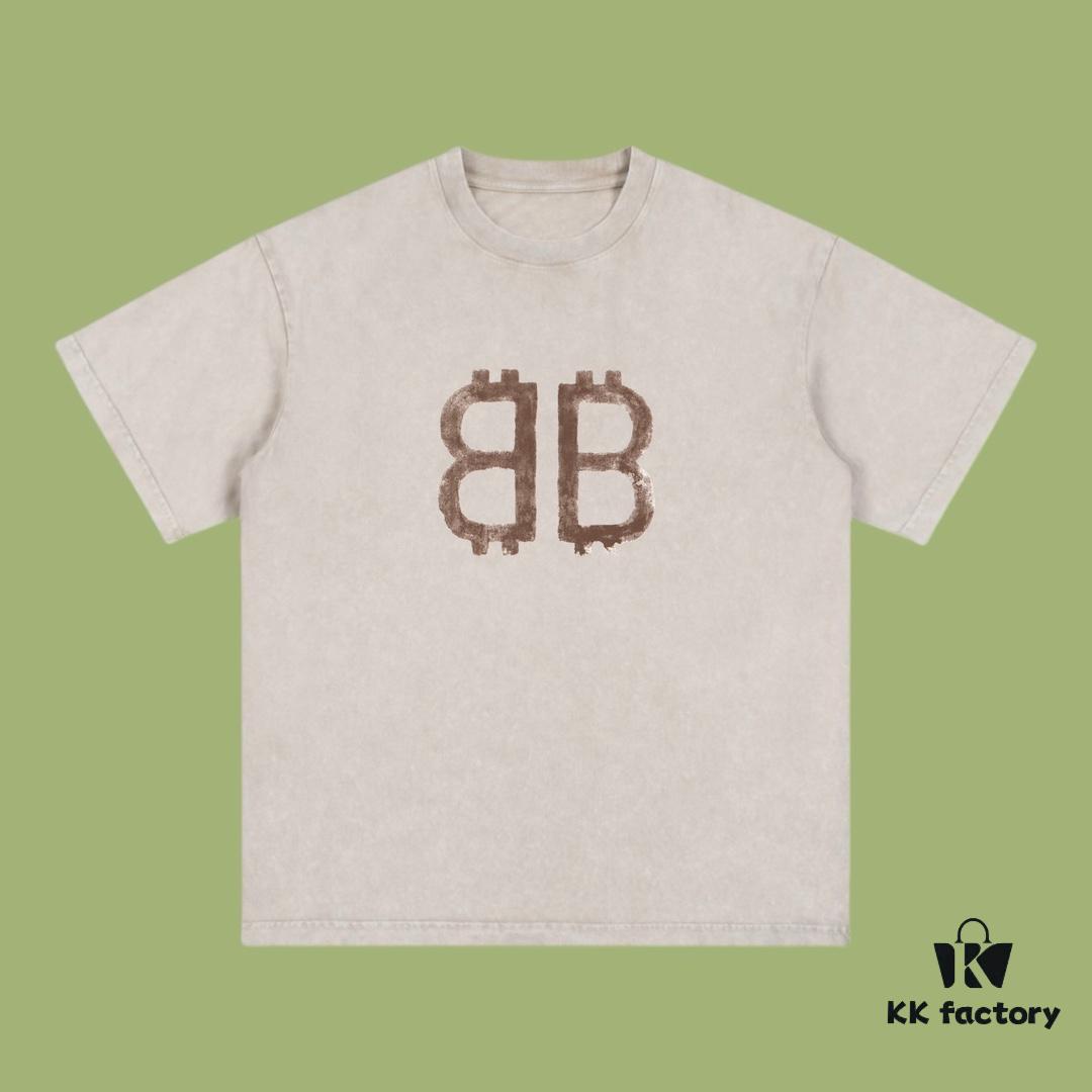 69316f05908475d562cda59a High-End Quality Balenciaga 2025 Fall Spring/Summer Collection Double B Short Sleeve T-Shirt Imported Kanglong Digital Direct-to-Garment Printing Custom-Dyed High-Quality Streetwear 26-Single 100% Washed 300G Garment-Dyed and Washed Snowflake Finish OS Loose Fit Unisex