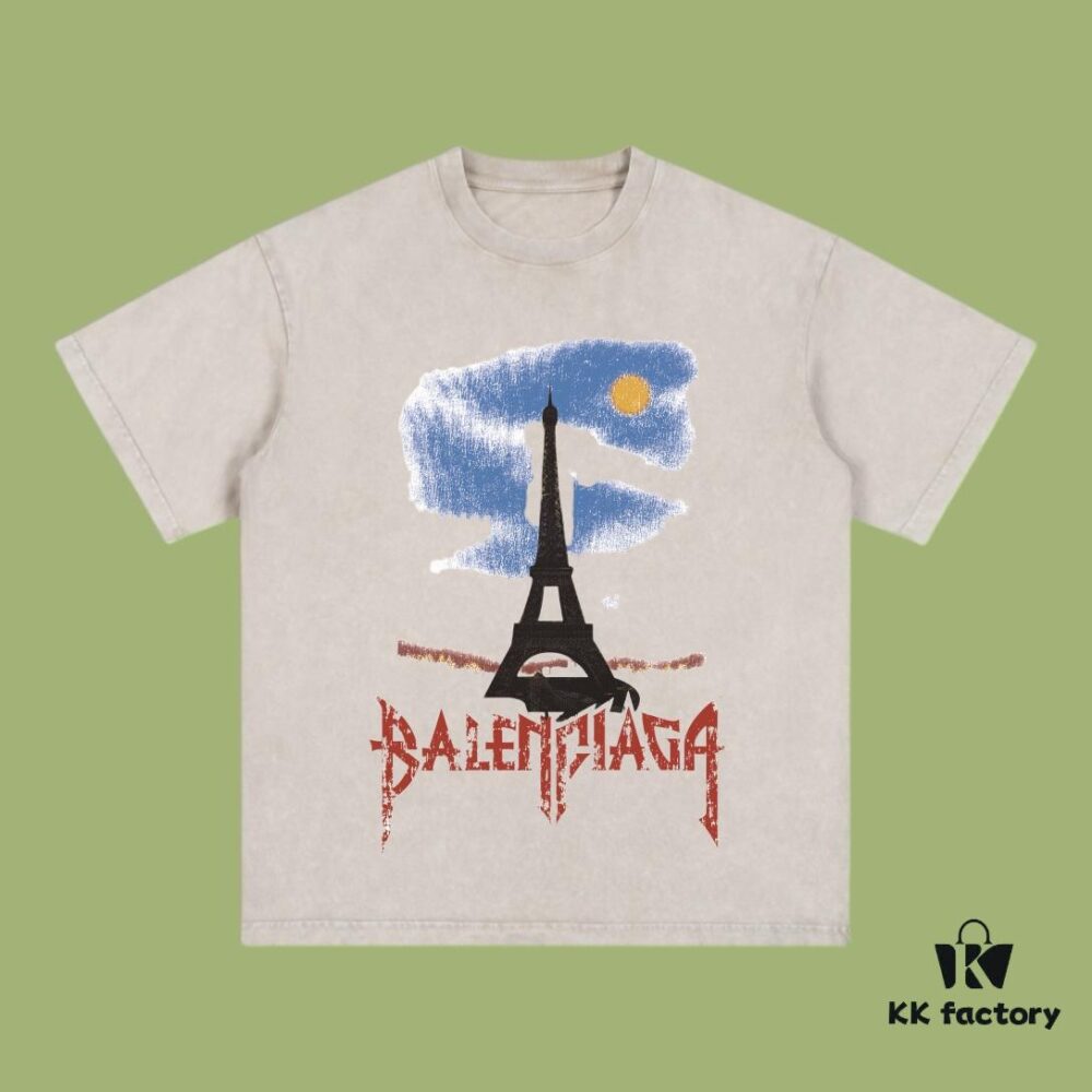 69316f80908475d562cda5a8 High-End Quality Balenciaga 2025 Fall Spring/Summer Collection Tokyo Tower Short Sleeve T-Shirt