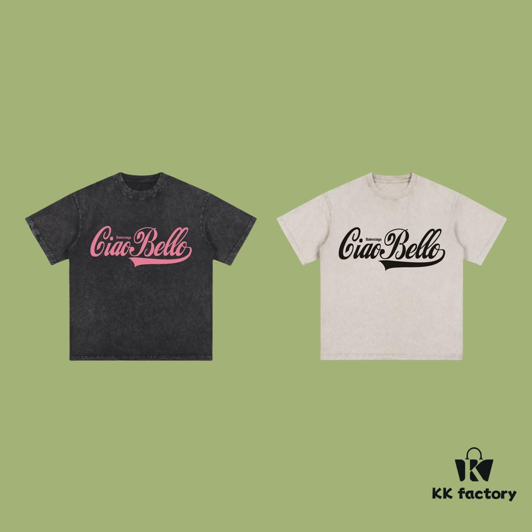 69317097908475d562cda5f1 High-End Quality Balenciaga 2025 Fall Spring/Summer Collection Slogan Short-Sleeve T-Shirt Imported Kangnan Digital Direct Printing Dyed High-Quality Streetwear Brand 26s Double Yarn 100% Washed 300G Garment Dyeing and Water Washing Snowflake Effect OS Loose Fit Unisex