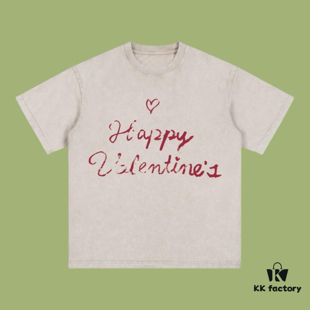 693170d9908475d562cda601 High-End Quality Balenciaga 2025 Fall Spring-Summer Collection Valentine's Day Short Sleeve T-Shirt Imported Kanglong Digital Direct-to-Garment Printing Custom Dyed High-Quality Streetwear 26s Double Yarn 100% Washed 300G Garment-Dyed and Washed Snowflake Finish OS Loose Fit Unisex