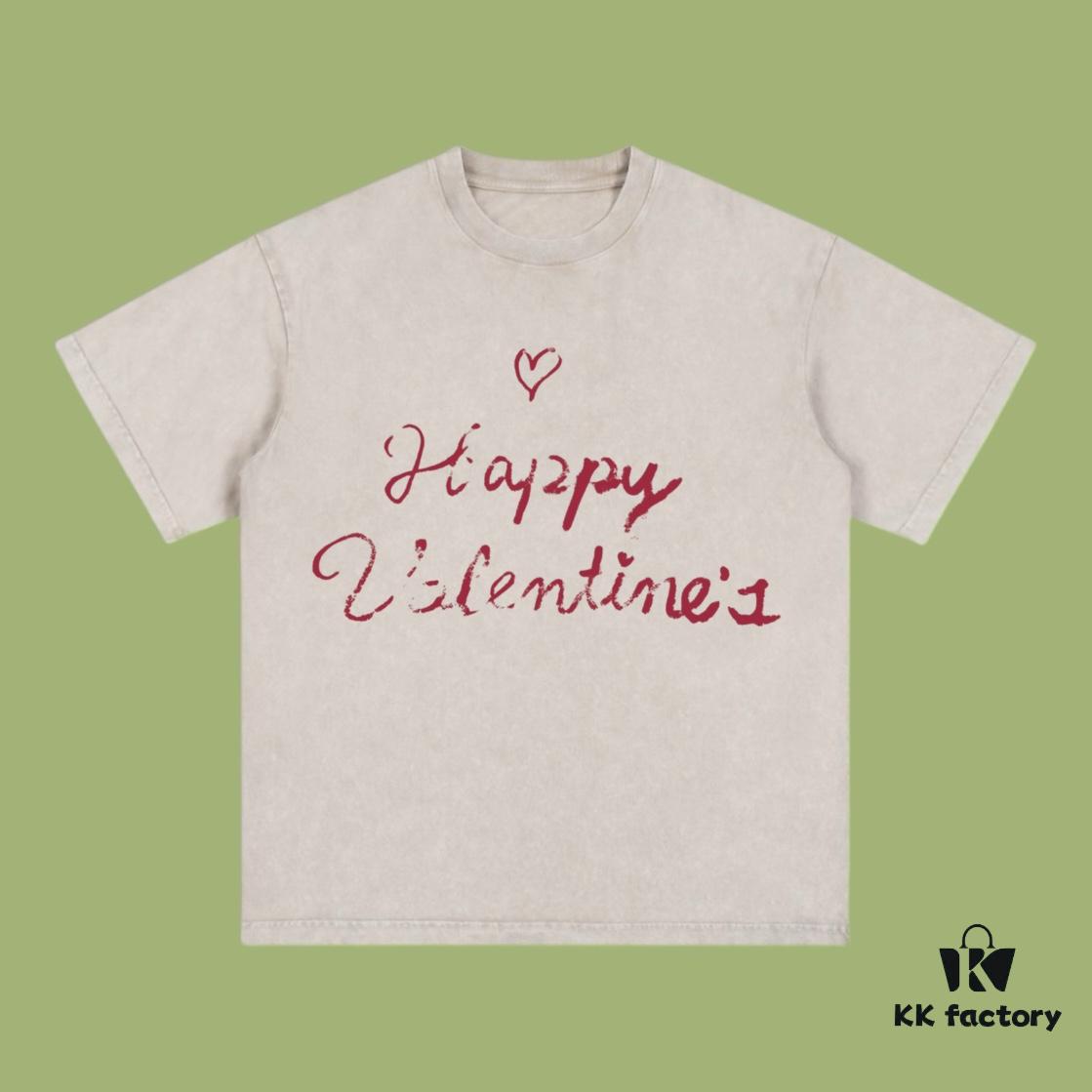 693170d9908475d562cda601 High-End Quality Balenciaga 2025 Fall Spring-Summer Collection Valentine's Day Short Sleeve T-Shirt Imported Kanglong Digital Direct-to-Garment Printing Custom Dyed High-Quality Streetwear 26s Double Yarn 100% Washed 300G Garment-Dyed and Washed Snowflake Finish OS Loose Fit Unisex