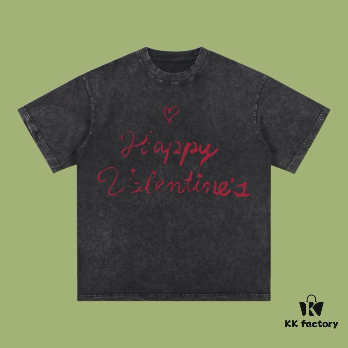 693170f1908475d562cda60a High-End Quality Balenciaga 2025 Fall Spring/Summer Collection Valentine's Day Short Sleeve T-Shirt, Imported Kanglong Digital Direct-to-Garment Printing, Premium Streetwear 26-Single 100% Cotton Pre-Washed 300G Garment-Dyed and Washed with Snowflake Effect, OS Loose Fit Unisex Design