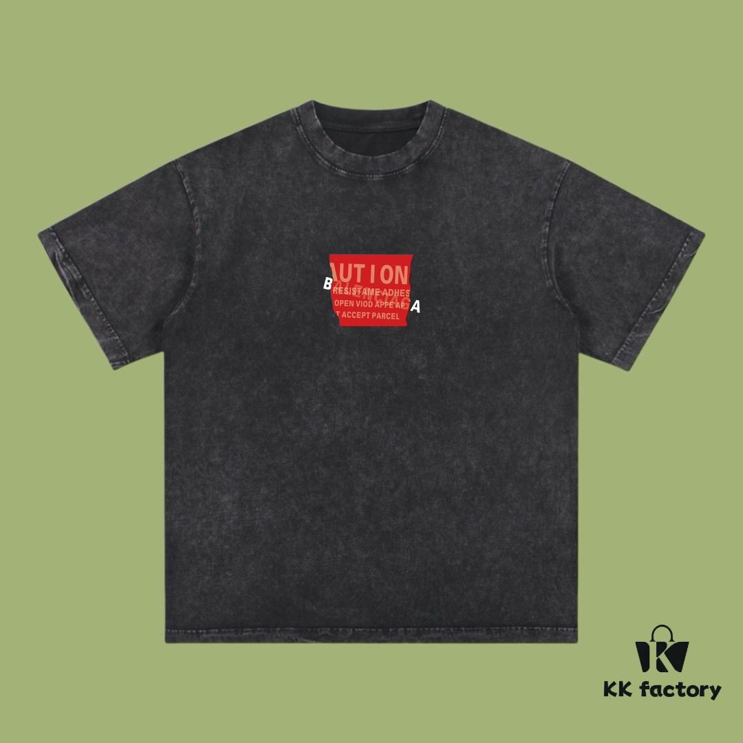 693171fc908475d562cda661 High-Quality Balenciaga 2025 Fall Spring/Summer Collection Red Tape Logo Short Sleeve T-Shirt