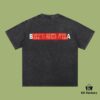 69317204908475d562cda664 High-Quality Balenciaga 2025 Fall Spring/Summer Collection Red Tape Logo Short Sleeve T-Shirt