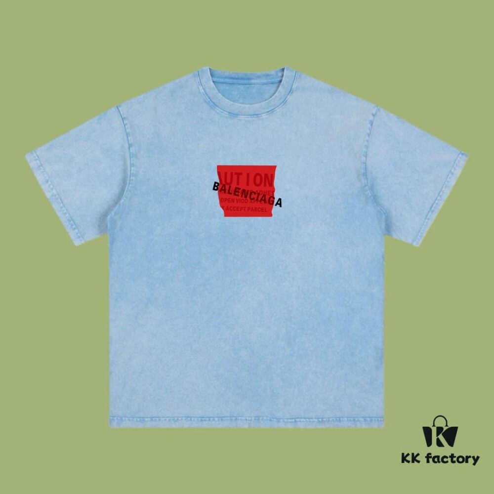 69317213908475d562cda669 High-Quality Balenciaga 2025 Fall Spring/Summer Collection Red Tape Logo Short-Sleeve T-Shirt