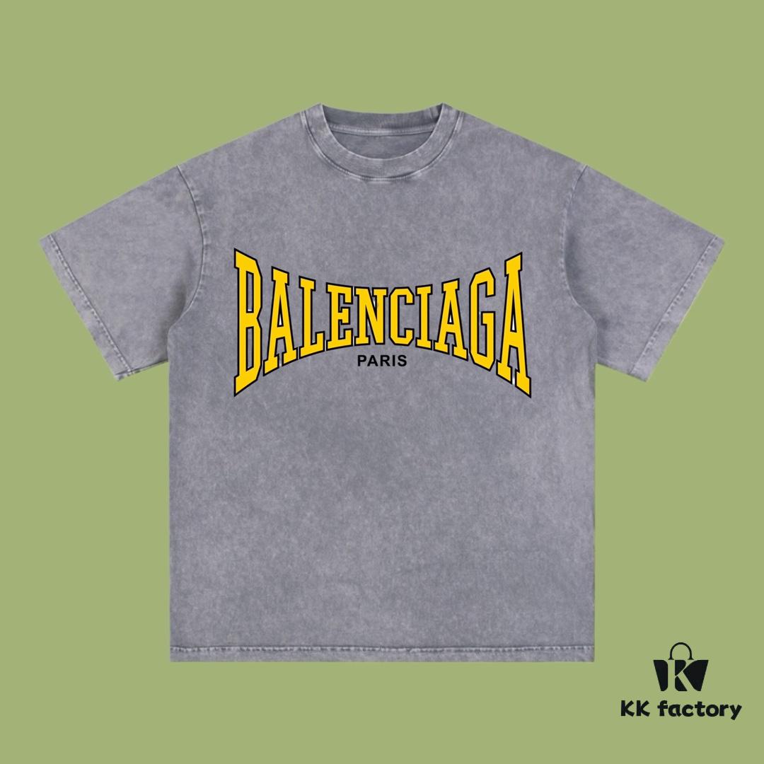 69317231908475d562cda672 High-End Quality Balenciaga 2025 Fall Spring/Summer Collection LOGO Short Sleeve T-Shirt Imported Kangshu Digital Direct-to-Garment Printing Custom-Dyed High-Quality Streetwear 26-Single 100% Double Yarn Washed 300G Garment-Dyed and Washed Snowflake OS Loose Fit Unisex