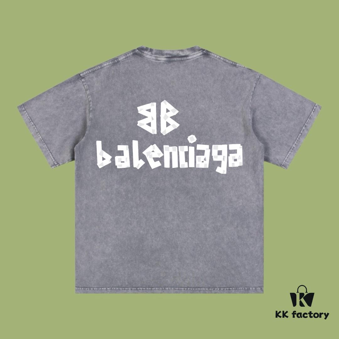 6931731f908475d562cda69d High-End Quality Balenciaga 2025 Fall Spring/Summer Collection Tape Logo Short Sleeve T-Shirt, Imported Kanglong Digital Direct-to-Garment Printing, Premium Streetwear Dyed with 26s Double Yarn 100% Washed to 300g, Garment-Dyed and Snow-Washed for OS Loose Fit Unisex Design