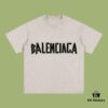 6931734b908475d562cda6a6 High-End Quality Balenciaga 2025 Fall Spring/Summer Collection Tape Logo Short-Sleeve T-Shirt, Imported Kangwo Digital Direct-to-Garment Printing, Custom-Dyed Premium Streetwear, 26-Single 100% Double-Yarn, Post-Wash 300g, Garment-Dyed and Snow-Washed, OS Loose Fit Unisex