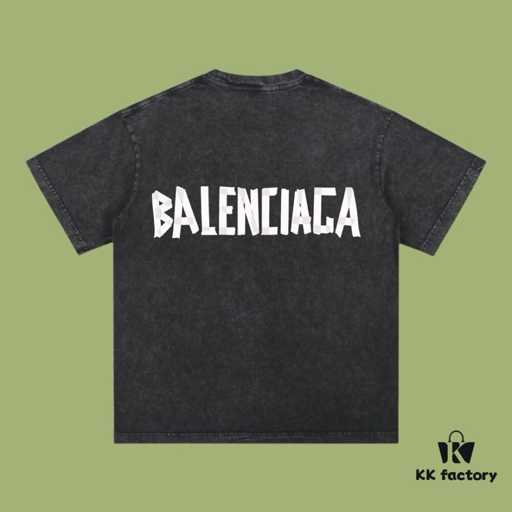 69317386908475d562cda6ae High-End Quality Balenciaga 2025 Fall Spring/Summer Collection Tape Logo Short Sleeve T-Shirt