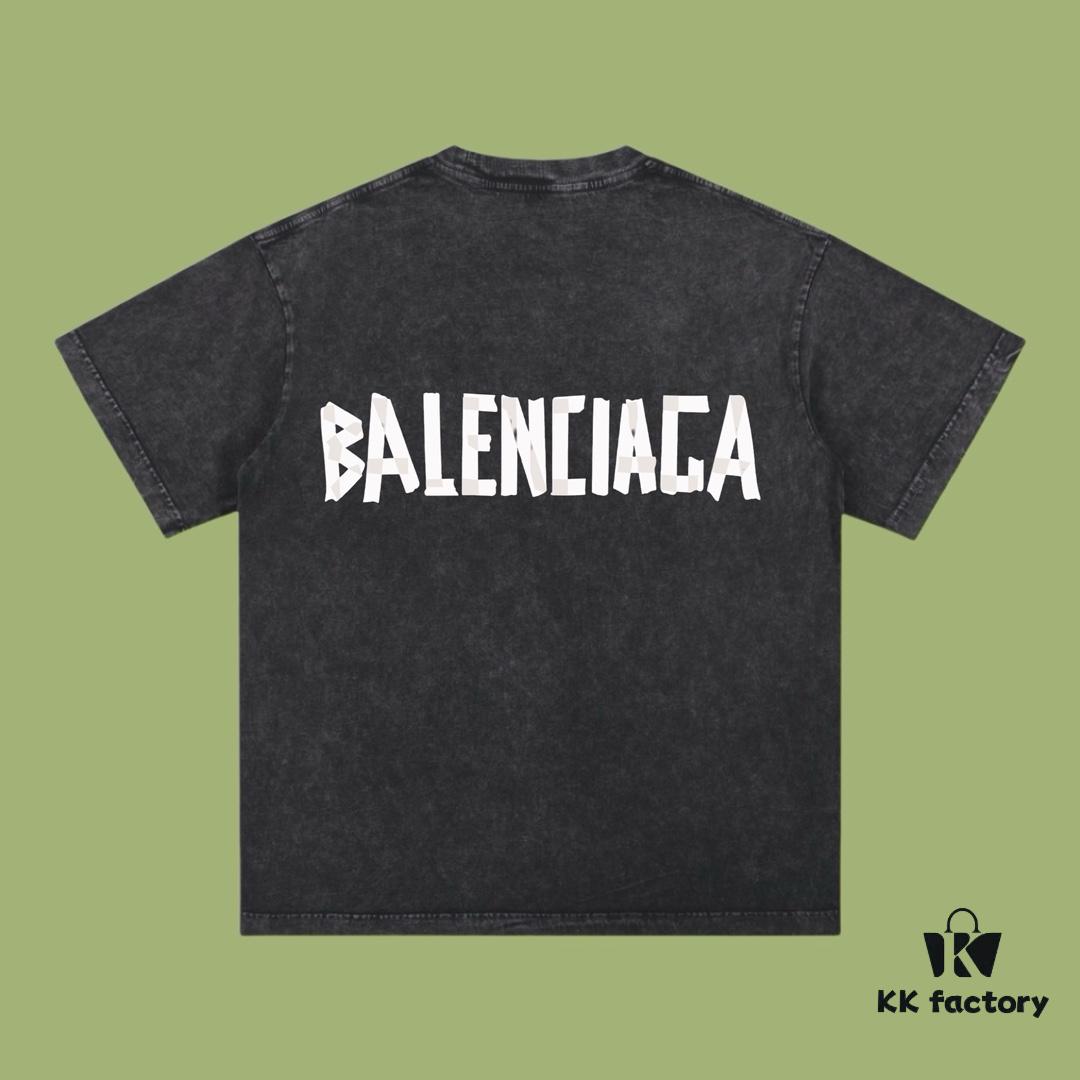 69317386908475d562cda6ae High-End Quality Balenciaga 2025 Fall Spring/Summer Collection Tape Logo Short Sleeve T-Shirt
