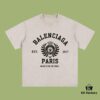 693173f8908475d562cda6bd High-End Quality Balenciaga 2025 Fall Spring/Summer Collection Wheat Ear 1917 Logo Short Sleeve T-Shirt Imported Kangwo Digital Direct-to-Garment Printed Dyed High-Quality Streetwear 26s Double Yarn 100% Washed 300G Garment-Dyed and Washed Snowflake Finish OS Loose Fit Unisex