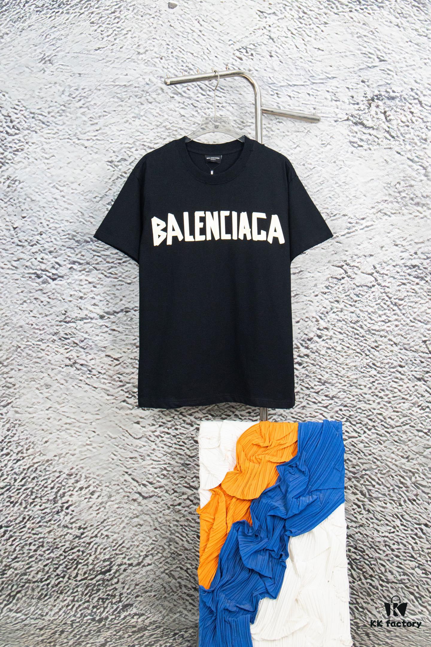 69317684908475d562cda745 Balenciaga Tape Hole Short Sleeve T-Shirt
