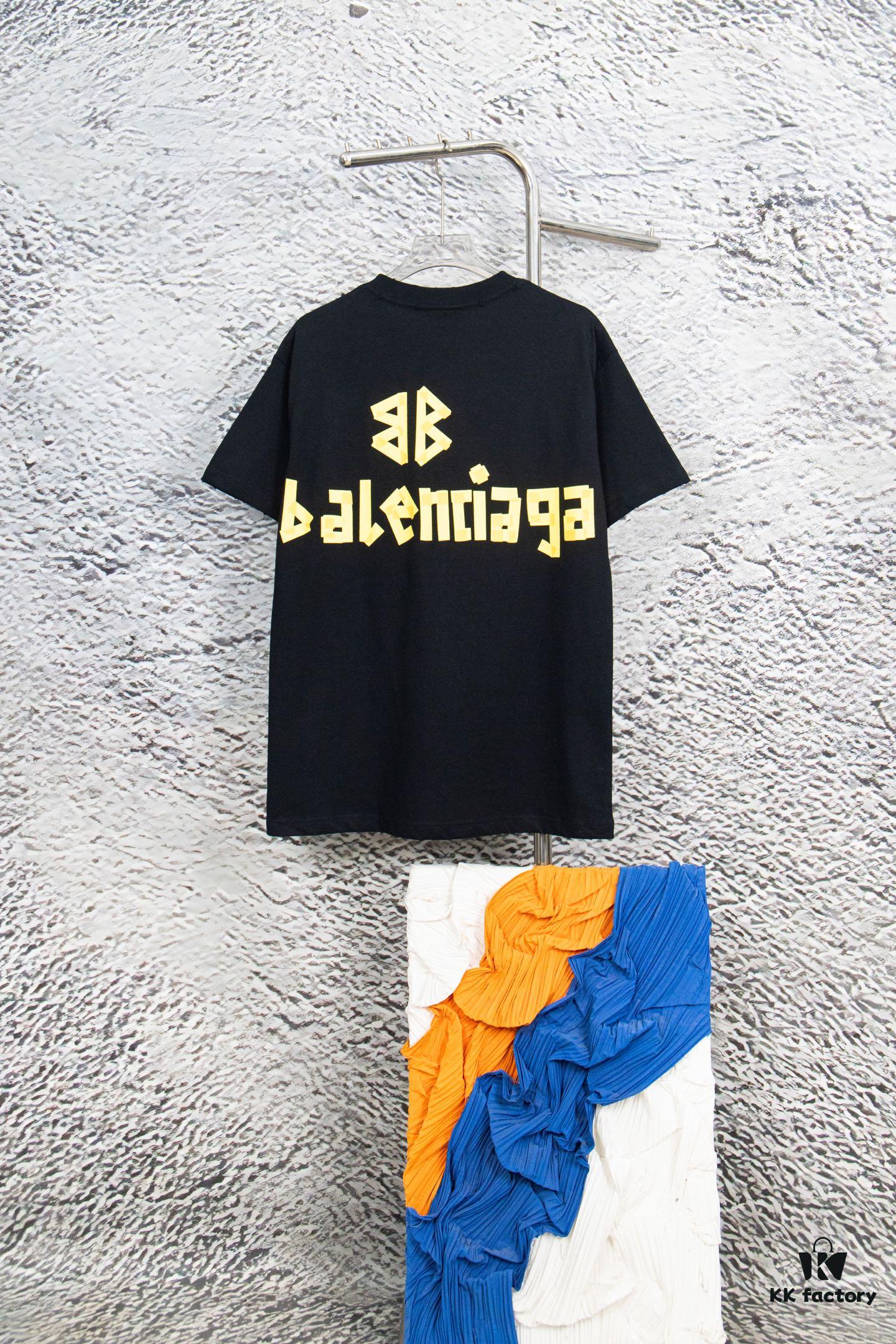 693176c7908475d562cda748 Balenciaga Tape Hole Short Sleeve T-Shirt