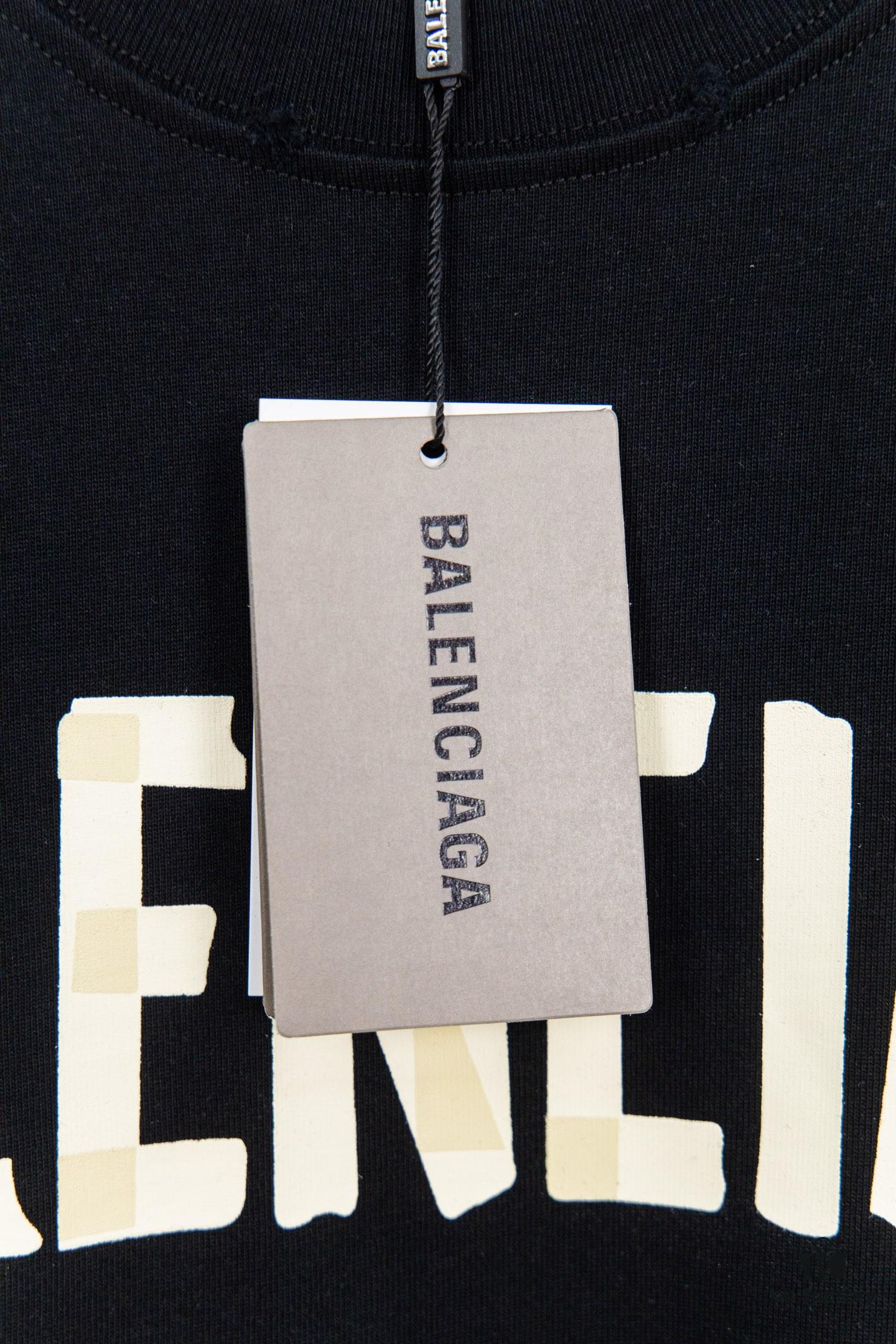 693176e5908475d562cda74d Balenciaga Tape Hole Short Sleeve T-Shirt