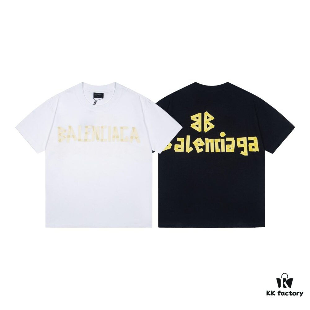 69317742908475d562cda75c Balenciaga Tape Ripped Short Sleeve T-Shirt