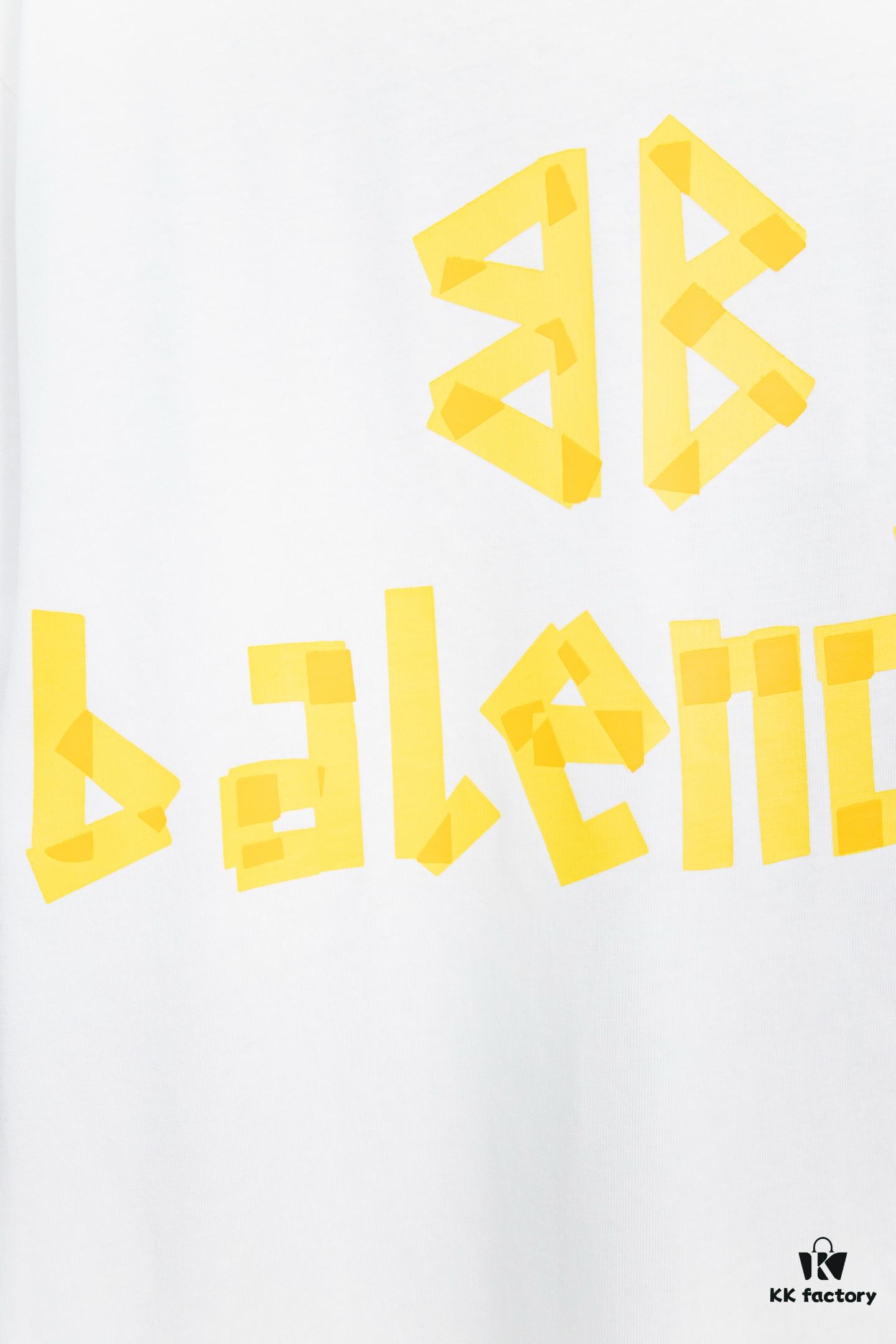 6931774a908475d562cda75e Balenciaga Tape Logo Distressed Short Sleeve T-Shirt
