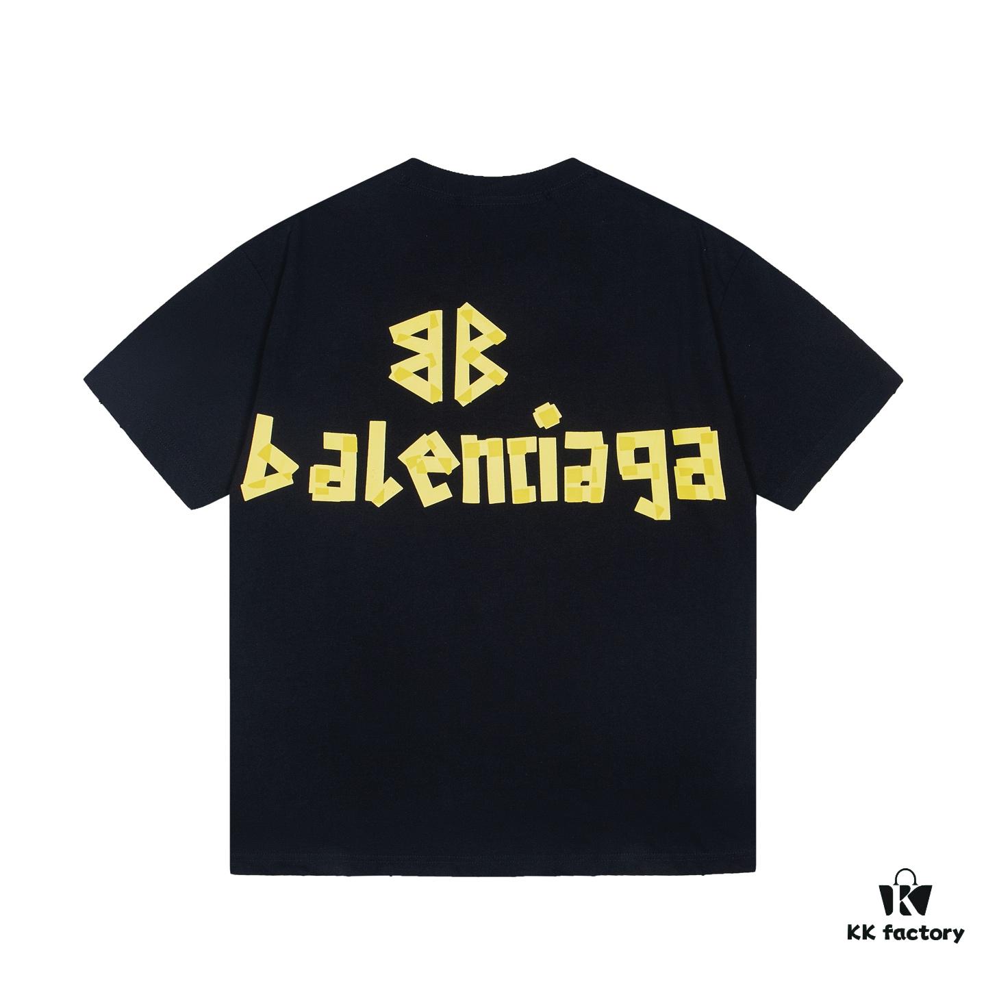 6931774f908475d562cda75f Balenciaga Tape Ripped Short Sleeve T-Shirt