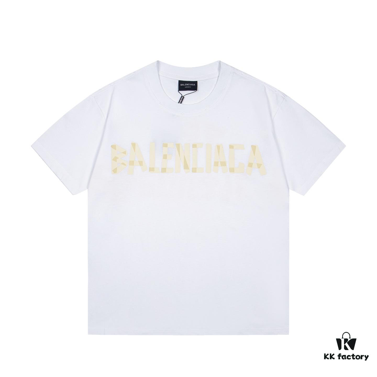693177ae908475d562cda76d Balenciaga Tape Ripped Short Sleeve T-Shirt