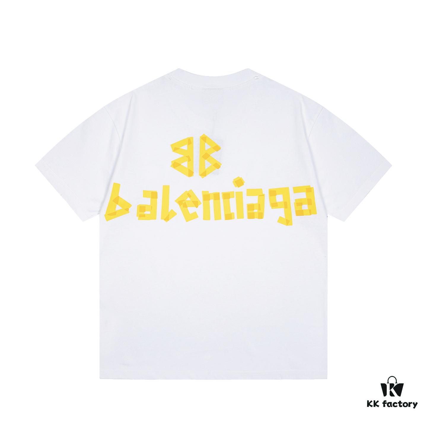 693177b3908475d562cda76f Balenciaga Tape Ripped Short Sleeve T-Shirt