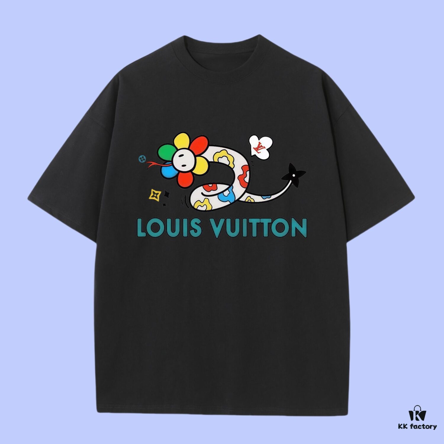 69319e7accd8ab3d7af9377b Luxury Quality LV Louis 2025 Fall Spring/Summer Collection Sunflower Snake Short Sleeve T-Shirt, Premium 270G 32-Count Double-Yarn Pure Cotton Fabric, Distinct from Regular Print, Loose Fit Unisex Design