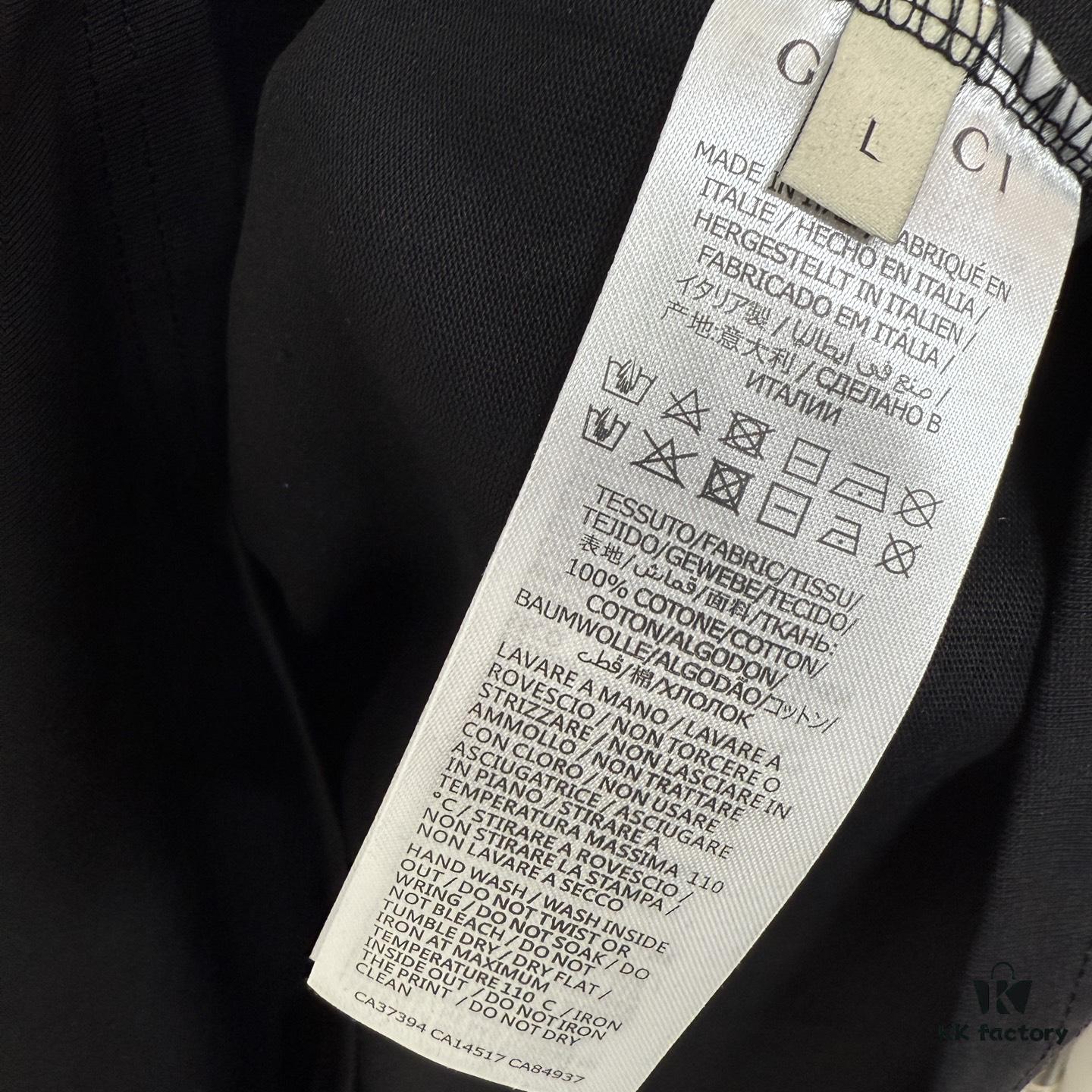 69319eb0ccd8ab3d7af93784 GUCCI 25SS Gucci Printed Cotton Knit T-Shirt Short Sleeve with Classic Letter Logo, Spray-Painted Detail on Collar and Sleeves