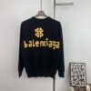 69319f86ccd8ab3d7af937b9 New Arrival Balenciaga 24SS Jacquard Yellow Tape Unisex Sweater