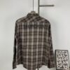 69319f86ccd8ab3d7af937ba New Arrival Paris Hot Plush Shirt Balenciaga 24SS Back Letter Print Logo Woven Plaid Shirt Top
