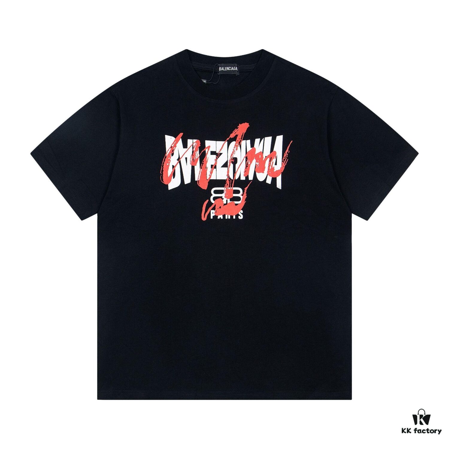 69319f9eccd8ab3d7af937cb BALENCIAGA New Classic Letter Graffiti Print Casual Round Neck Short Sleeve T-Shirt