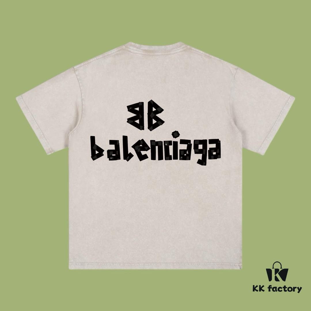 69319fbaccd8ab3d7af937de High-End Quality Balenciaga 2025 Fall Spring/Summer Collection Tape Logo Short-Sleeve T-Shirt, Imported Kangwo Digital Direct-to-Garment Printing, Custom-Dyed Premium Streetwear, 26-Single 100% Double-Yarn, Post-Wash 300g, Garment-Dyed and Snow-Washed, OS Loose Fit Unisex