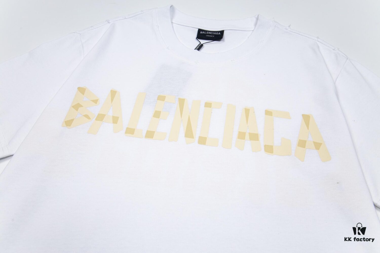 69319fc5ccd8ab3d7af937e9 Balenciaga Tape Ripped Short Sleeve T-Shirt