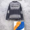 Balenciaga Logo Embroidered Washed Denim Gray Jacket