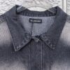 Balenciaga Logo Embroidered Washed Denim Gray Jacket