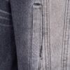 Balenciaga Logo Embroidered Washed Denim Gray Jacket