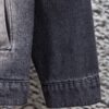 Balenciaga Logo Embroidered Washed Denim Gray Jacket