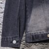 Balenciaga Logo Embroidered Washed Denim Gray Jacket