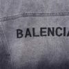 Balenciaga Logo Embroidered Washed Denim Gray Jacket