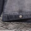Balenciaga Logo Embroidered Washed Denim Gray Jacket