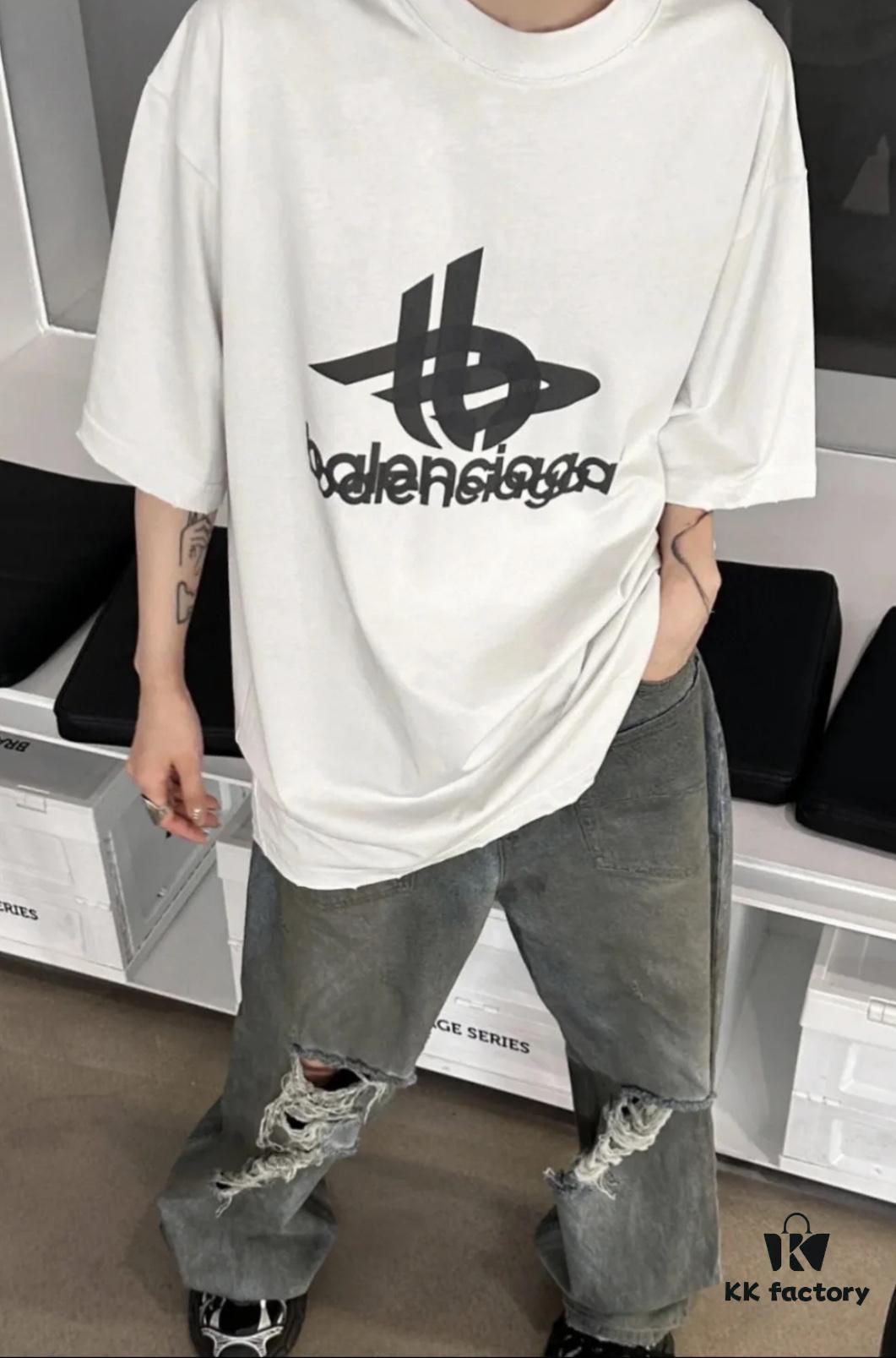 69319fcaccd8ab3d7af9383f Balenciaga Phantom Double Logo Classic Print Short Sleeve T-Shirt