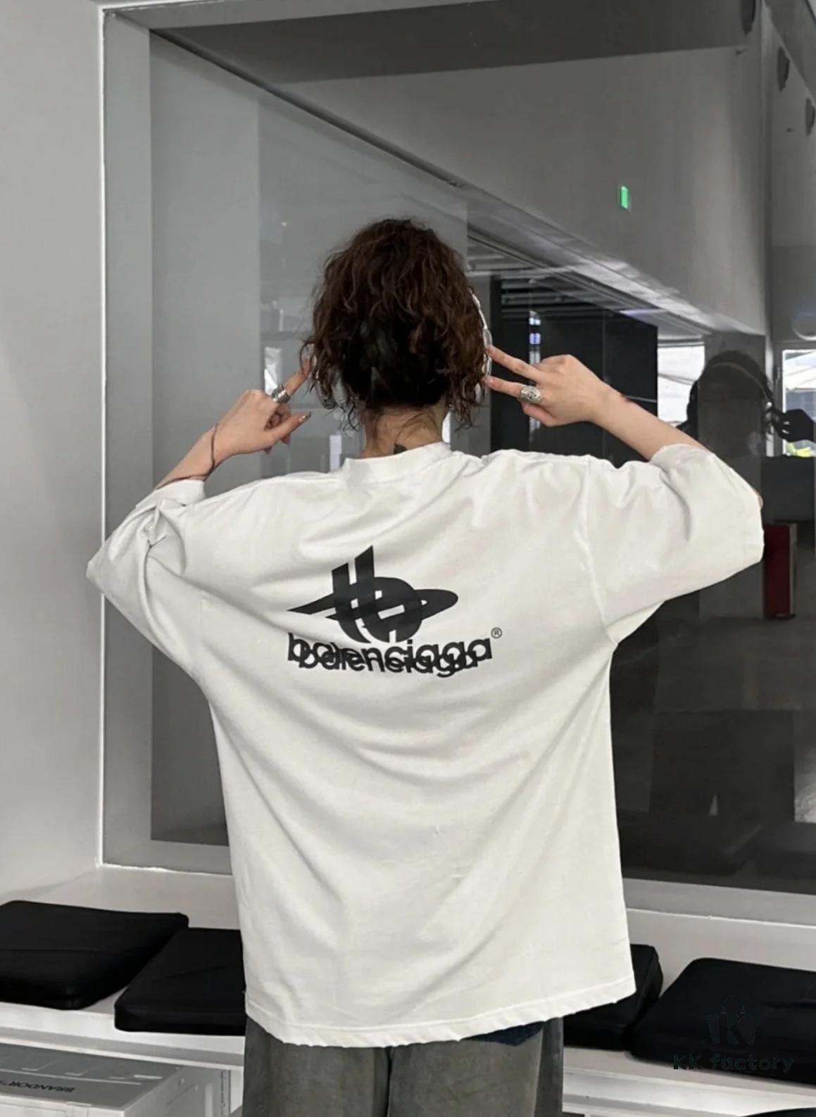 69319fcaccd8ab3d7af93840 Balenciaga Phantom Double Logo Classic Print Short Sleeve T-Shirt