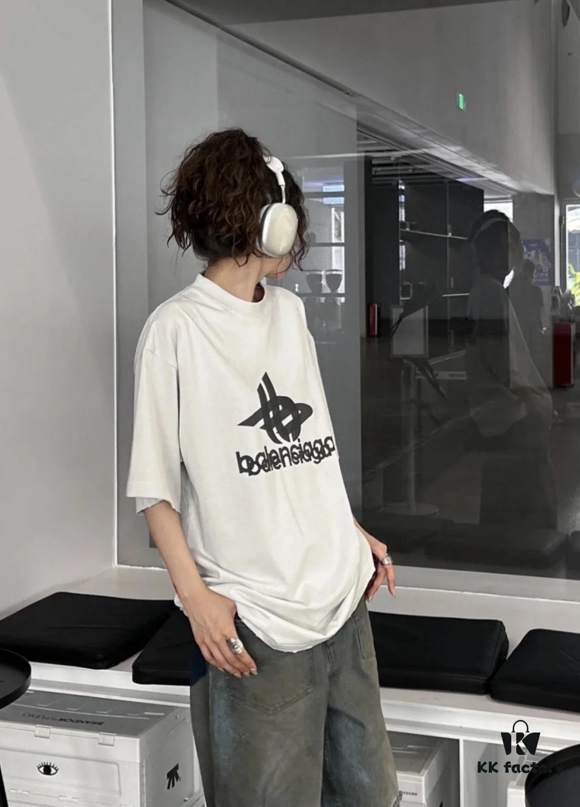 69319fcaccd8ab3d7af93841 Balenciaga Phantom Double Logo Classic Print Short Sleeve T-Shirt